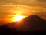 夕陽の富士山